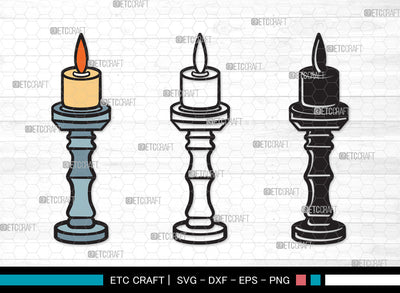 Burning Candle Clipart SVG | Birthday Candles Svg | Wax Candle Svg | Melting Candle Svg | Christmas Candle Svg | Meditation Candle Svg | Candle Svg | Burning Candle Clipart SVG ETC Craft 