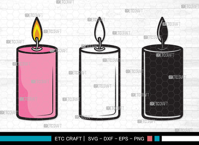 Burning Candle Clipart SVG | Birthday Candles Svg | Wax Candle Svg | Melting Candle Svg | Christmas Candle Svg | Meditation Candle Svg | Candle Svg | Burning Candle Clipart SVG ETC Craft 