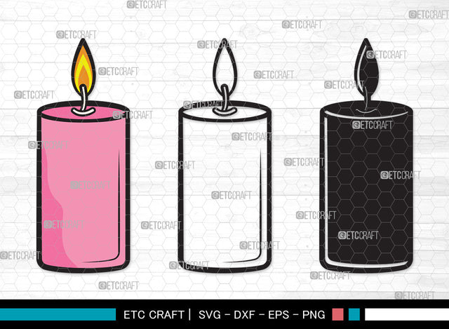 Burning Candle Clipart SVG | Birthday Candles Svg | Wax Candle Svg | Melting Candle Svg | Christmas Candle Svg | Meditation Candle Svg | Candle Svg | Burning Candle Clipart SVG ETC Craft 