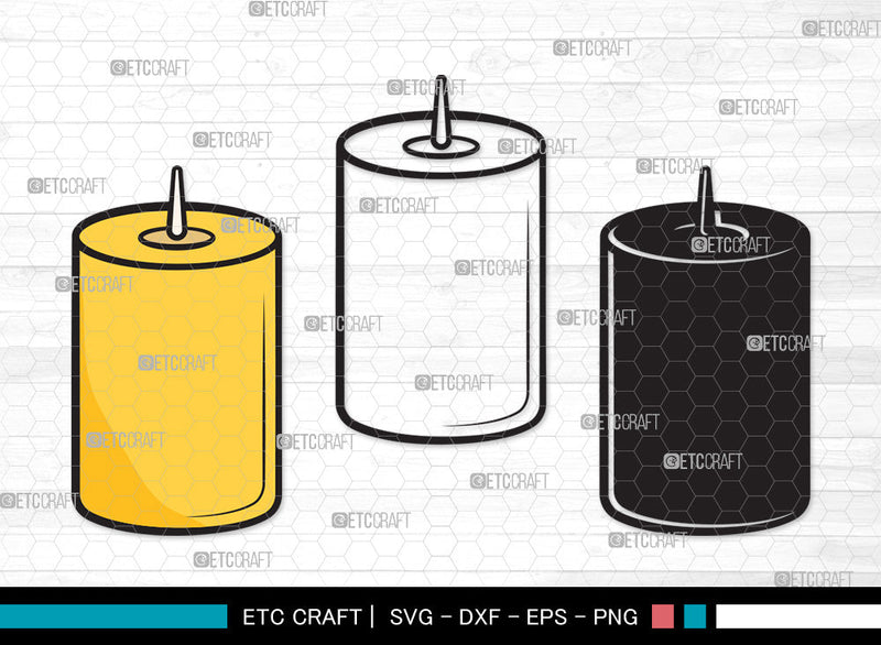 Burning Candle Clipart SVG | Birthday Candles Svg | Wax Candle Svg | Melting Candle Svg | Christmas Candle Svg | Meditation Candle Svg | Candle Svg | Burning Candle Clipart SVG ETC Craft 