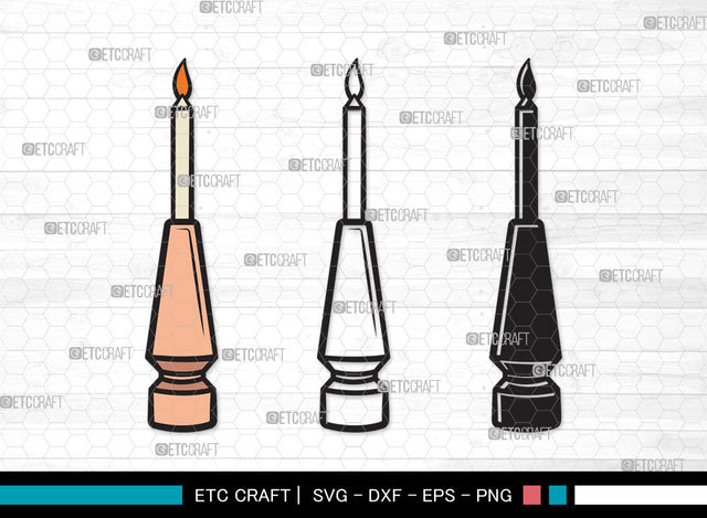 Burning Candle Clipart SVG | Birthday Candles Svg | Wax Candle Svg | Melting Candle Svg | Christmas Candle Svg | Meditation Candle Svg | Candle Svg | Burning Candle Clipart SVG ETC Craft 