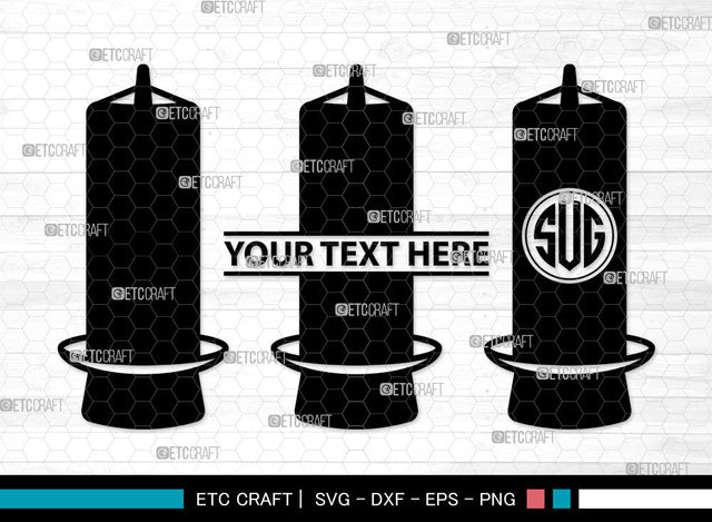 Burning Candle Monogram SVG | Birthday Candles Svg | Wax Candle Svg | Melting Candle Svg | Christmas Candle Svg | Meditation Candle Svg | Candle Svg | Burning Candle Monogram SVG ETC Craft 