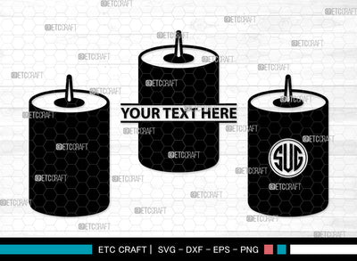 Burning Candle Monogram SVG | Birthday Candles Svg | Wax Candle Svg | Melting Candle Svg | Christmas Candle Svg | Meditation Candle Svg | Candle Svg | Burning Candle Monogram SVG ETC Craft 