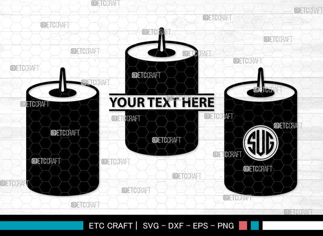 Burning Candle Monogram SVG | Birthday Candles Svg | Wax Candle Svg | Melting Candle Svg | Christmas Candle Svg | Meditation Candle Svg | Candle Svg | Burning Candle Monogram SVG ETC Craft 