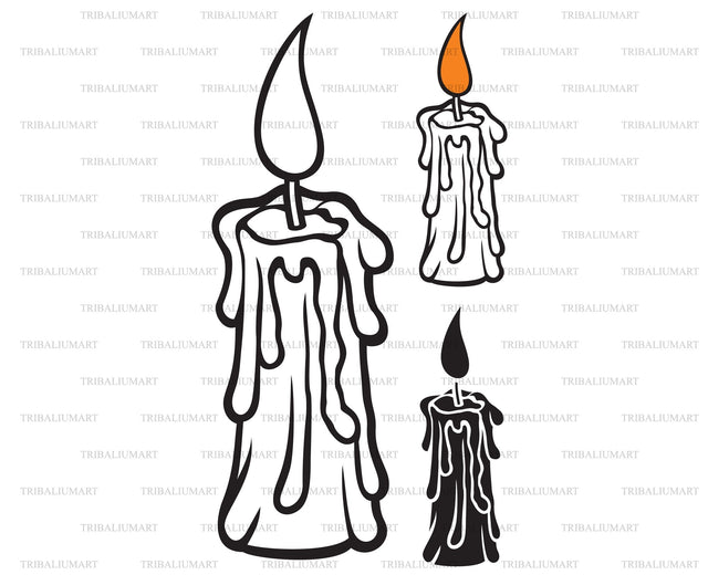Burning candle SVG TribaliumArtSF 