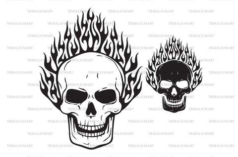 Burning Skull SVG TribaliumArtSF 