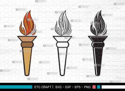 Burning Torch Clipart SVG | Burning Torch SVG | Torch Svg | Burning Svg | Burning Torch Clipart SVG ETC Craft 