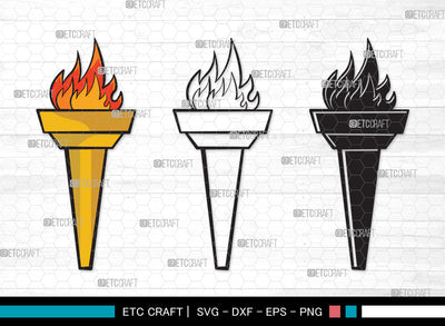 Burning Torch Clipart SVG | Burning Torch SVG | Torch Svg | Burning Svg | Burning Torch Clipart SVG ETC Craft 