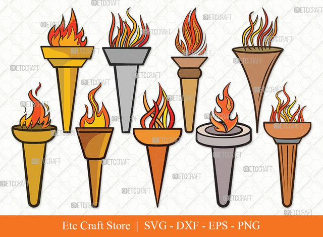 Burning Torch Clipart SVG Cut File | Burning Torch SVG | Torch Svg | Burning Svg | Burning Torch Bundle SVG ETC Craft 