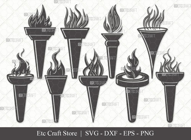 Burning Torch Silhouette SVG Cut File | Burning Torch SVG | Torch Svg | Burning Svg | Burning Torch Bundle SVG ETC Craft 