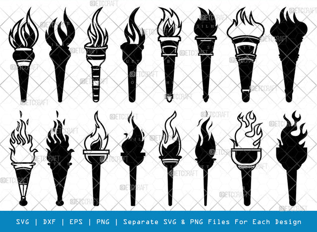 Burning Torch SVG Cut Files | Burning Torch Silhouette | Olympic Torch Svg | Torch Light Svg | Hand Torch Svg | Fire Svg | Burning Torch Bundle SVG ETC Craft 