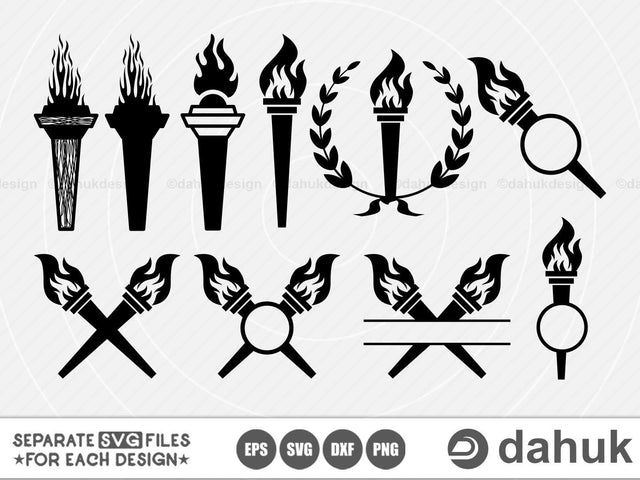 Burning Torch SVG, Torch Clipart, Burning Torch Silhouette, Burning Silhouette, Cut file, for silhouette, svg, clipart, cricut design space SVG dahukdesign 