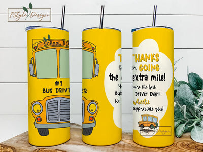 Bus Driver 20oz Skinny Tumbler Sublimation Designs, Bus Driver PNG Sublimation iStyleDesign 