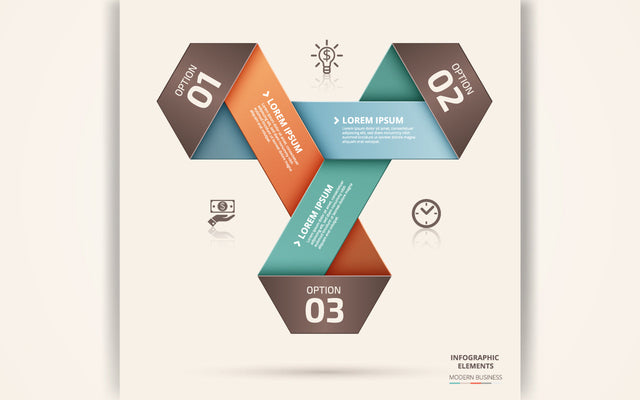 Business abstract triangle infographics with three options rectangles corner and icons SVG naemmiah021 