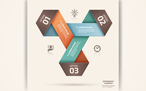 Business abstract triangle infographics with three options rectangles corner and icons SVG naemmiah021 