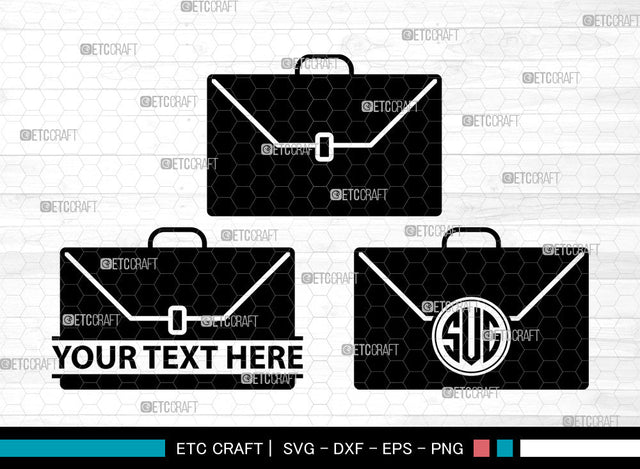 Business Bag Icons Monogram, Business Bag Svg, Bag Svg, Business Bags, Briefcase, Business Bag Monogram, Icon Monogram, Svg Cut File, Dxf, Eps, Png, SVG ETC Craft 