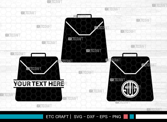 Business Bag Icons Monogram, Business Bag Svg, Bag Svg, Business Bags, Briefcase, Business Bag Monogram, Icon Monogram, Svg Cut File, Dxf, Eps, Png, SVG ETC Craft 