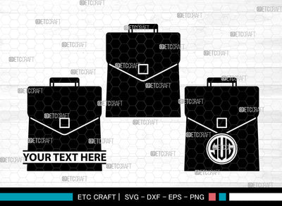 Business Bag Icons Monogram, Business Bag Svg, Bag Svg, Business Bags, Briefcase, Business Bag Monogram, Icon Monogram, Svg Cut File, Dxf, Eps, Png, SVG ETC Craft 