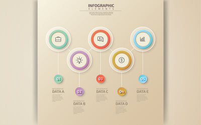 Business infographic for company milestones timeline template with 5 Options. SVG naemmiah021 