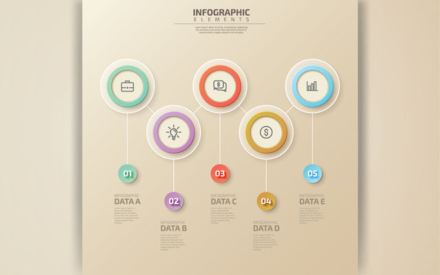 Business infographic for company milestones timeline template with 5 Options. SVG naemmiah021 