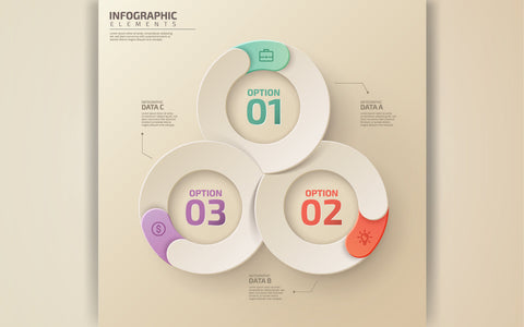 Business infographic template with circle round 3 steps or options SVG naemmiah021 