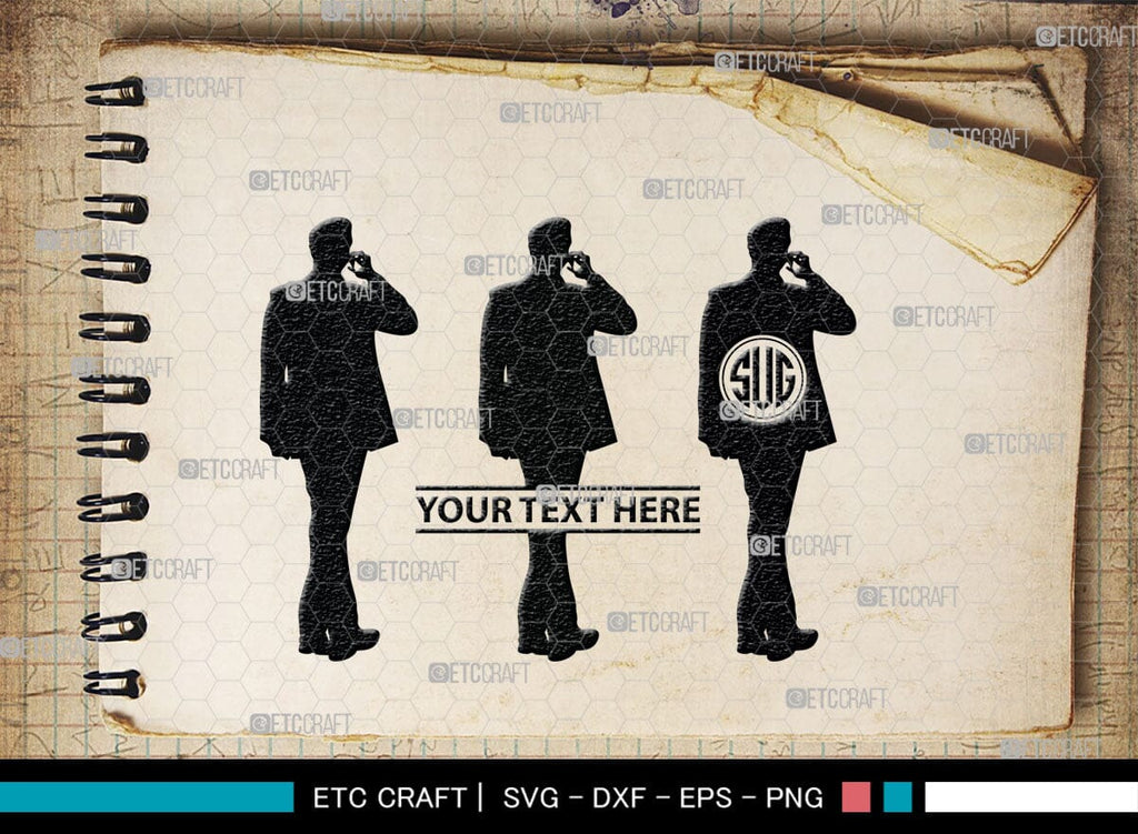 Men's R Monogram Svg Business Men Monogram, Business Men Silhouette, Business Men SVG ...