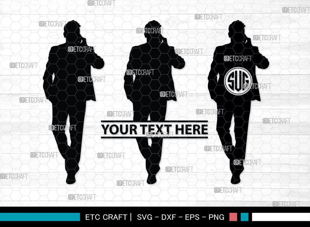Men's R Monogram Svg Business Men Monogram, Business Men Silhouette, Business Men SVG ...