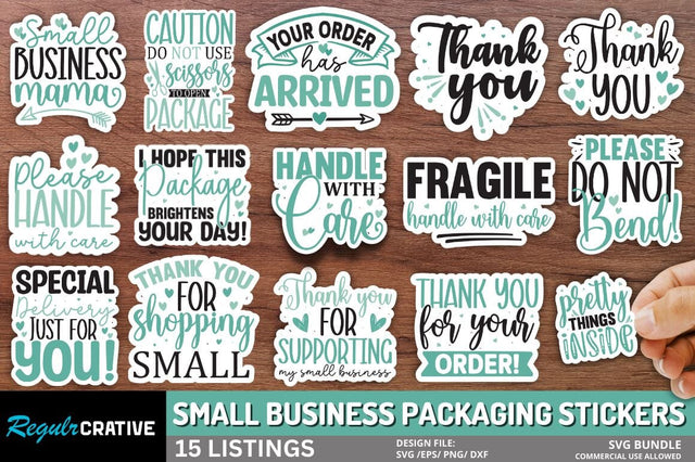 Business Packaging Stickers Bundle SVG Regulrcrative 