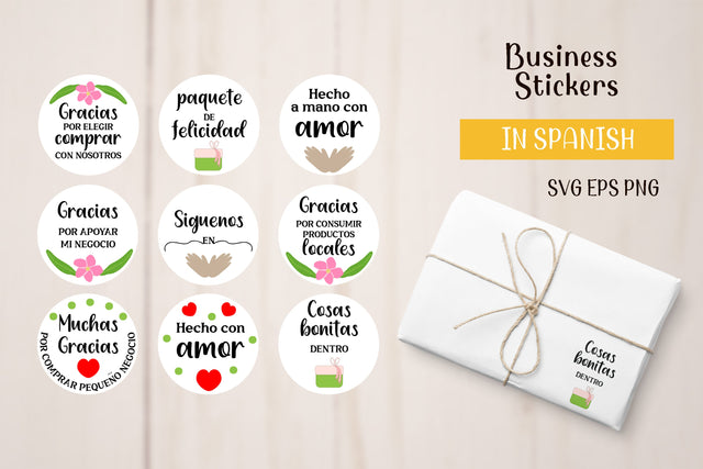 Business Support Stickers in Spanish Espanol SVG LuckyTurtleArt 