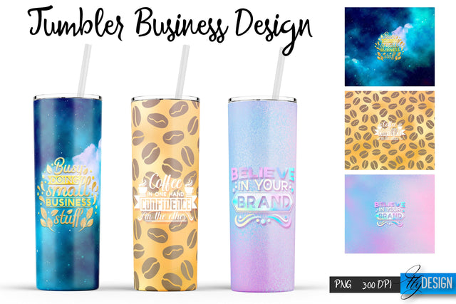 Business Tumblers Bundle Wrap 20 oz Sublimation Fly Design 