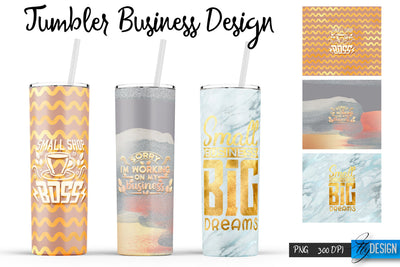 Business Tumblers Bundle Wrap 20 oz Sublimation Fly Design 