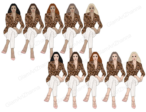 Business Women Clipart | Fashion Girl Clip Art Bundle SVG GlamArtZhanna 