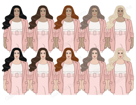 Business Women Clipart | Fashion Girl Clip Art Bundle SVG GlamArtZhanna 