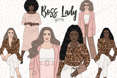 Business Women Clipart | Fashion Girl Clip Art Bundle SVG GlamArtZhanna 