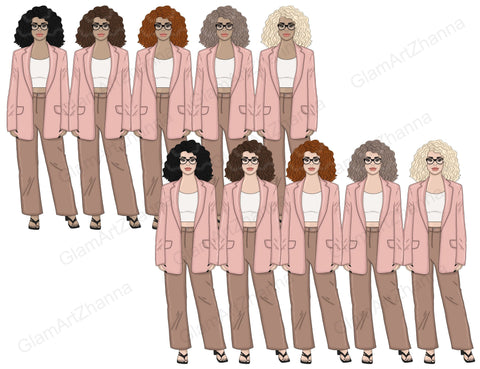 Business Women Clipart | Fashion Girl Clip Art Bundle SVG GlamArtZhanna 