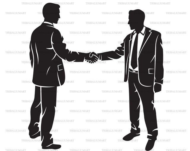 Businessmen shaking hands SVG TribaliumArtSF 