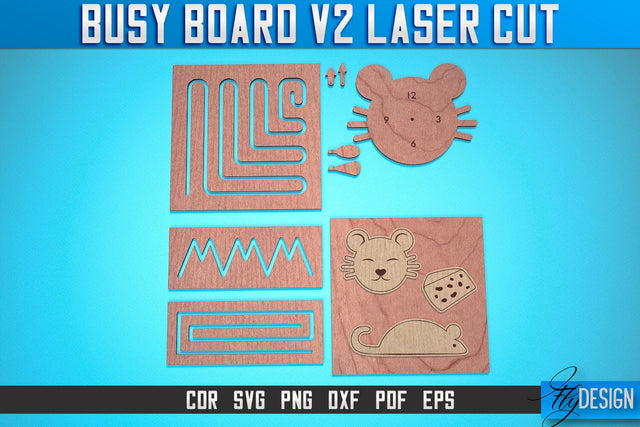 Busy Board Laser Cut SVG | Baby Game Laser Cut SVG Design | CNC Files SVG Fly Design 