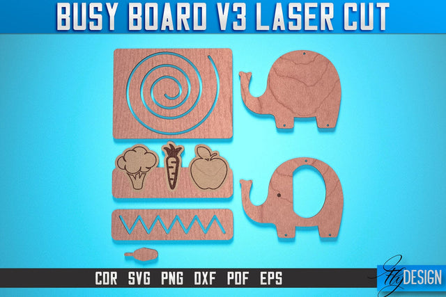 Busy Board Laser Cut SVG | Baby Game Laser Cut SVG Design | CNC Files SVG Fly Design 
