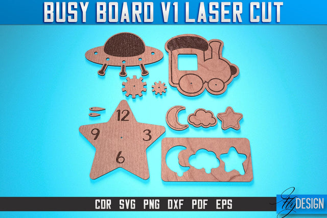 Busy Board Laser Cut SVG | Baby Game Laser Cut SVG Design | CNC Files SVG Fly Design 