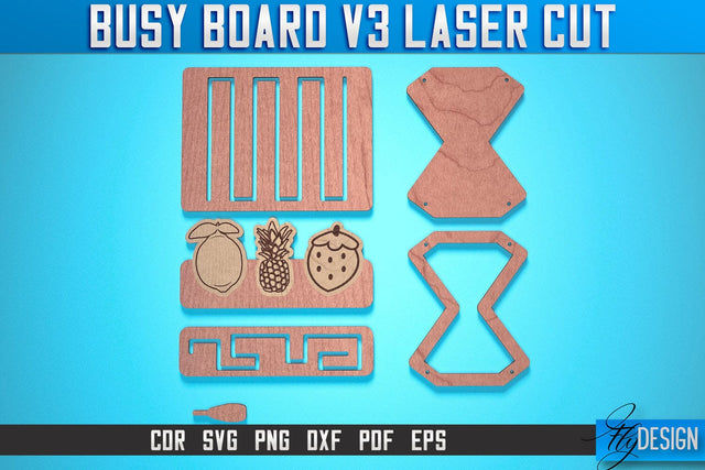 Busy Board Laser Cut SVG | Baby Game Laser Cut SVG Design | CNC Files SVG Fly Design 