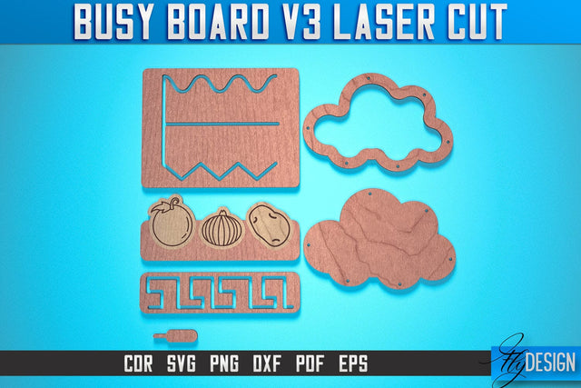 Busy Board Laser Cut SVG | Baby Game Laser Cut SVG Design | CNC Files SVG Fly Design 