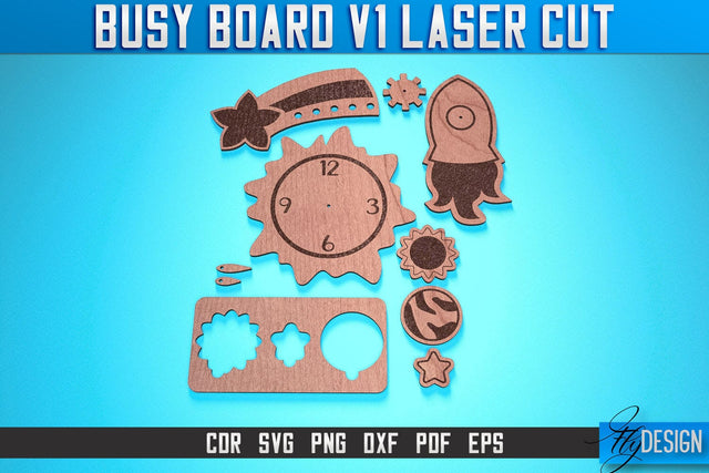 Busy Board Laser Cut SVG | Baby Game Laser Cut SVG Design | CNC Files SVG Fly Design 