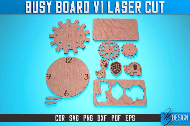 Busy Board Laser Cut SVG | Baby Game Laser Cut SVG Design | CNC Files SVG Fly Design 