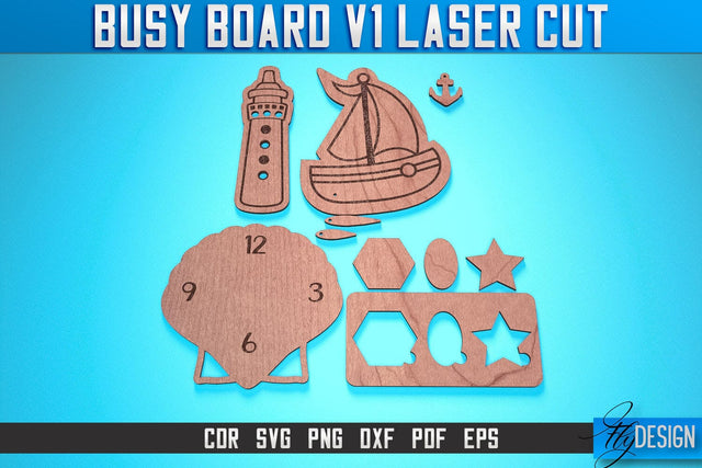 Busy Board Laser Cut SVG | Baby Game Laser Cut SVG Design | CNC Files SVG Fly Design 
