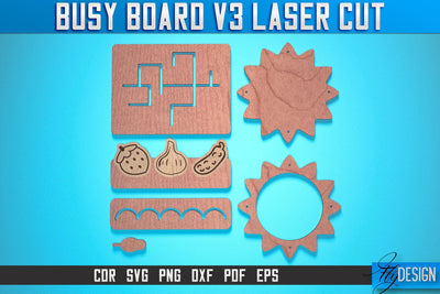 Busy Board Laser Cut SVG | Baby Game Laser Cut SVG Design | CNC Files SVG Fly Design 