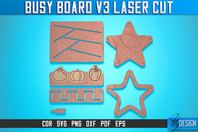 Busy Board Laser Cut SVG | Baby Game Laser Cut SVG Design | CNC Files SVG Fly Design 