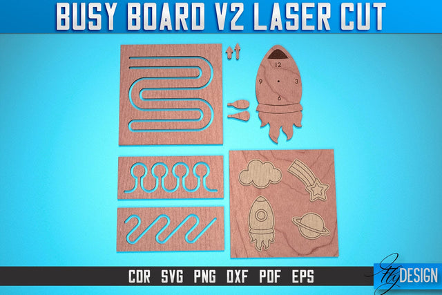 Busy Board Laser Cut SVG | Baby Game Laser Cut SVG Design | CNC Files SVG Fly Design 