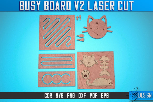 Busy Board Laser Cut SVG | Baby Game Laser Cut SVG Design | CNC Files SVG Fly Design 