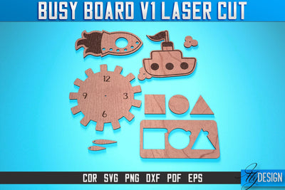 Busy Board Laser Cut SVG | Baby Game Laser Cut SVG Design | CNC Files SVG Fly Design 