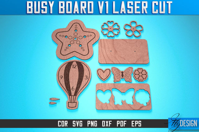 Busy Board Laser Cut SVG | Baby Game Laser Cut SVG Design | CNC Files SVG Fly Design 